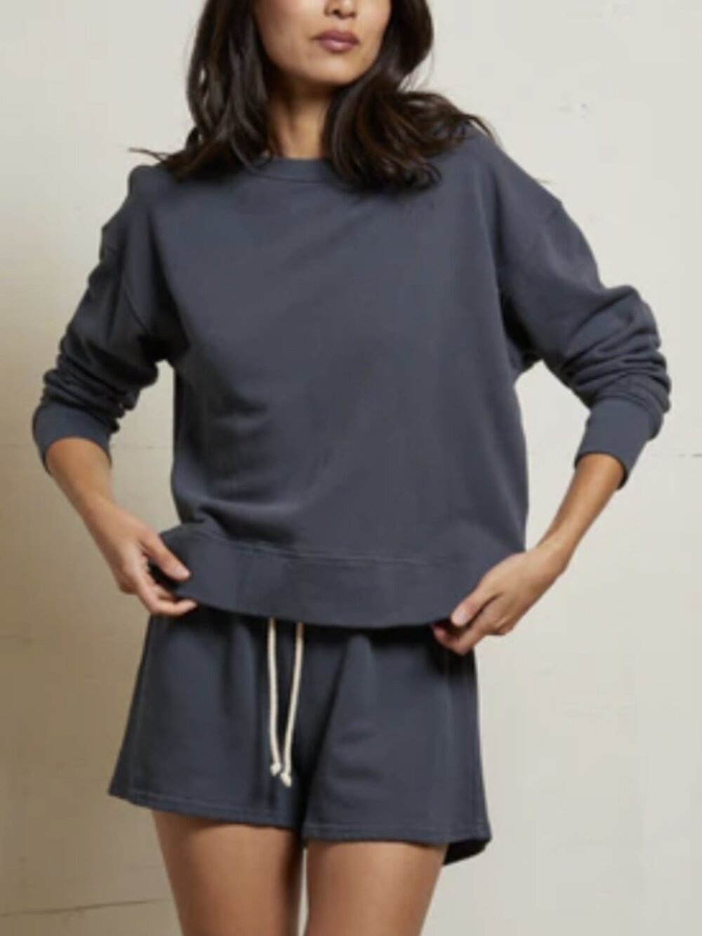 Perfectwhitetee Tyler French Terry Crew Sweatshirt 100% Cotton Gray Size Small